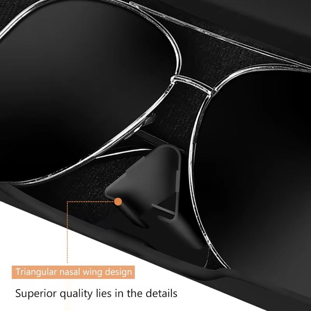 PressSwitch Car Glasses Holder Soft Fabric Sun Visor Eyewear Storage Case 2