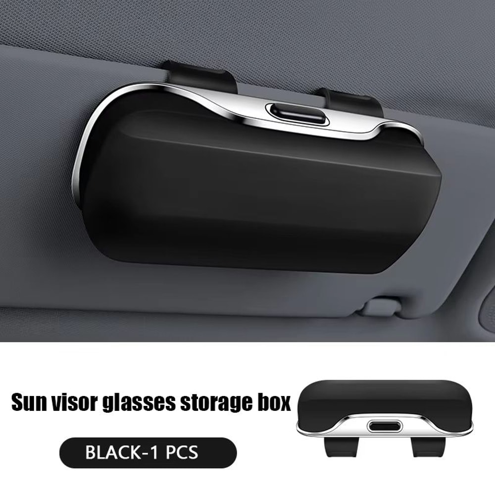 PressSwitch Car Glasses Holder Soft Fabric Sun Visor Eyewear Storage Case 5