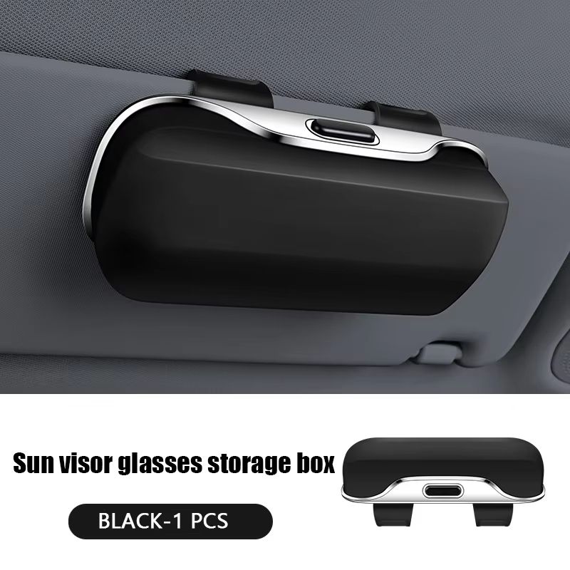 PressSwitch Car Glasses Holder Soft Fabric Sun Visor Eyewear Storage Case 6