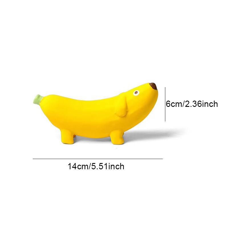 BananaShape Squeaky Dog Toy Latex Chew Toy BiteResistant Interactive Pet Toy 6