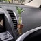 Stable Mini Car Flower Vase Vent Clip Elegant Walnut Glass Dashboard Decor 3