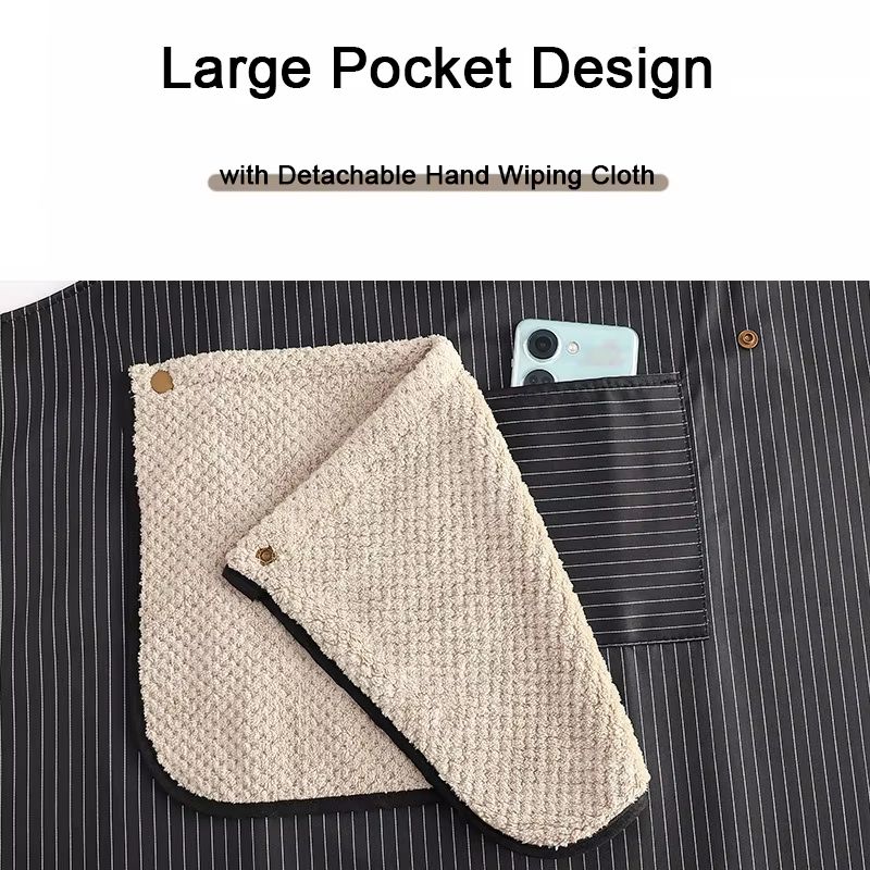 Waterproof Kitchen Apron Sleeveless CrossBack With Removable Towe AntiFouling Cooking Baking Bib 2