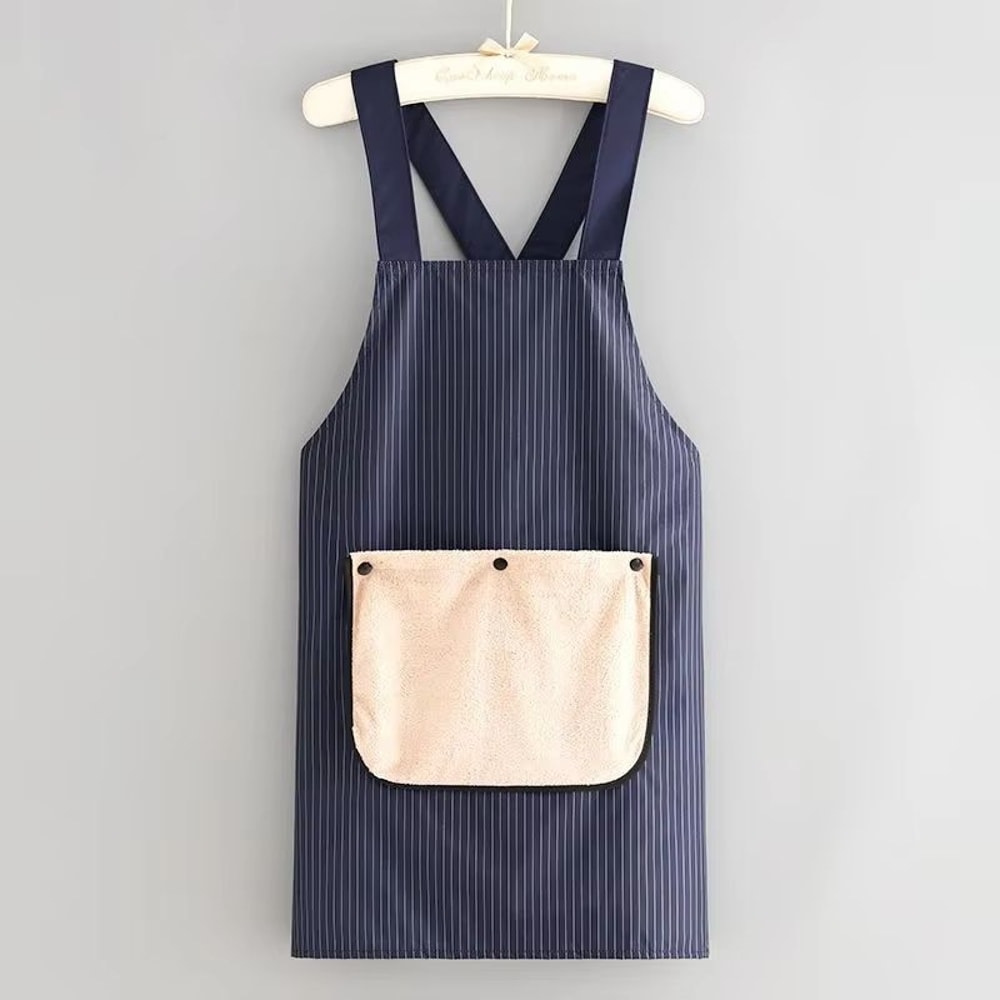 Waterproof Kitchen Apron Sleeveless CrossBack With Removable Towe AntiFouling Cooking Baking Bib 7