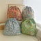 Portable Cotton Makeup Travel Organizer Bag Drawstring Flower Print Storage Pouch 0