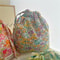 Portable Cotton Makeup Travel Organizer Bag Drawstring Flower Print Storage Pouch 5