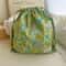 Portable Cotton Makeup Travel Organizer Bag Drawstring Flower Print Storage Pouch 8