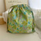 Portable Cotton Makeup Travel Organizer Bag Drawstring Flower Print Storage Pouch 8