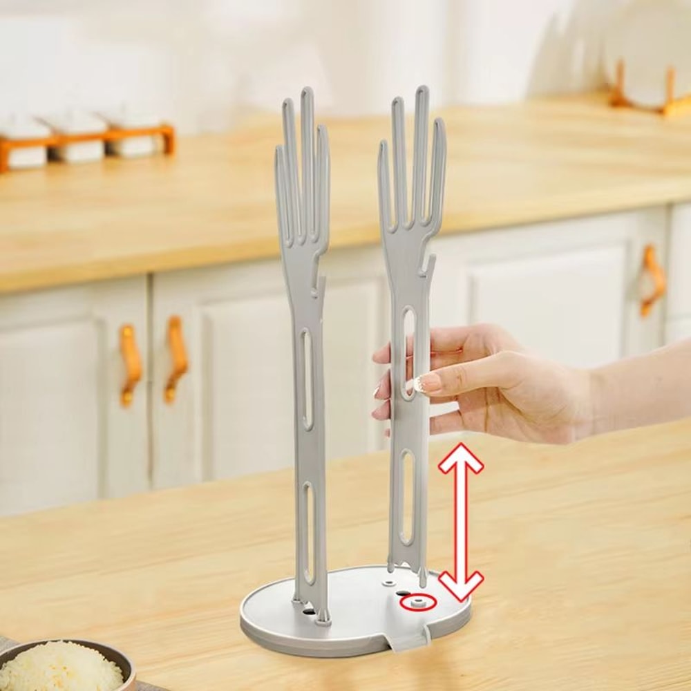 Kitchen Glove Towel Holder Stand Rubber Glove Dryer Countertop Accessory 1