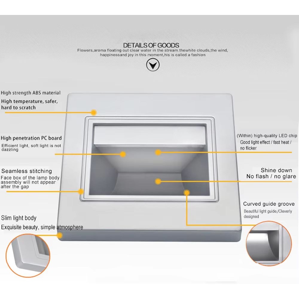LED Recessed Wall Stair Light Indoor Nightlight For Staircase Hallway Kitchen Bedroom 1