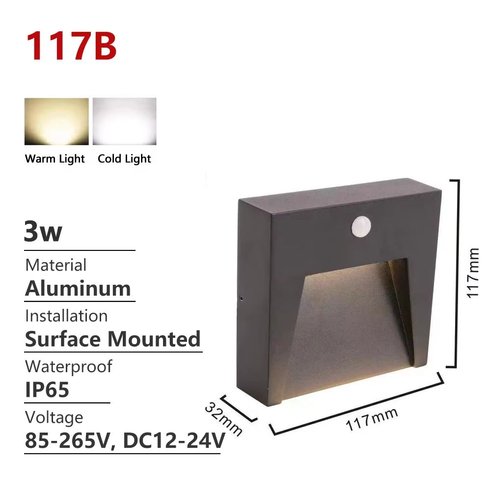 SANDIY Outdoor Motion Sensor Wall Light Waterproof LED Stair Garden Sconce 110220V 10