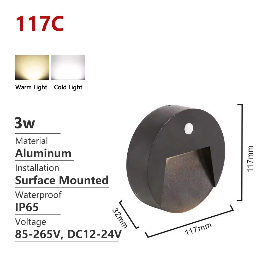 SANDIY Outdoor Motion Sensor Wall Light Waterproof LED Stair Garden Sconce 110220V 11