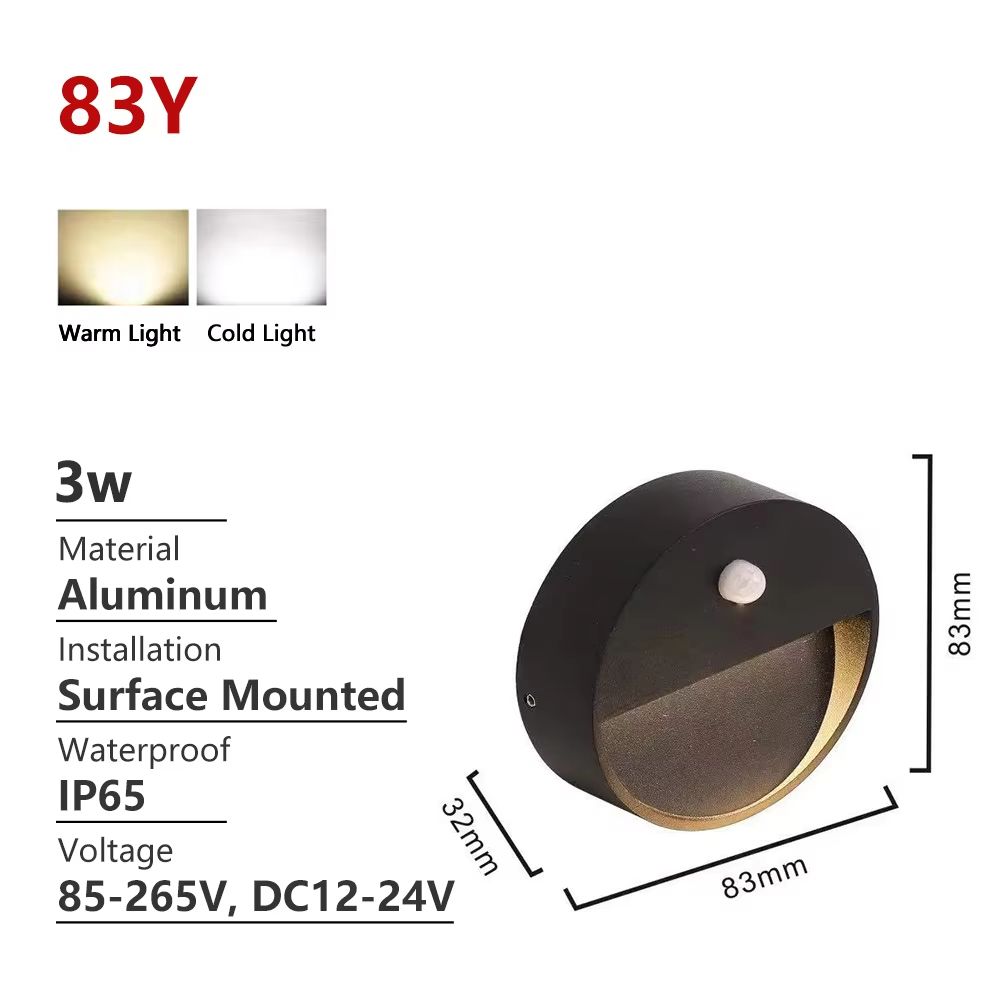 SANDIY Outdoor Motion Sensor Wall Light Waterproof LED Stair Garden Sconce 110220V 8