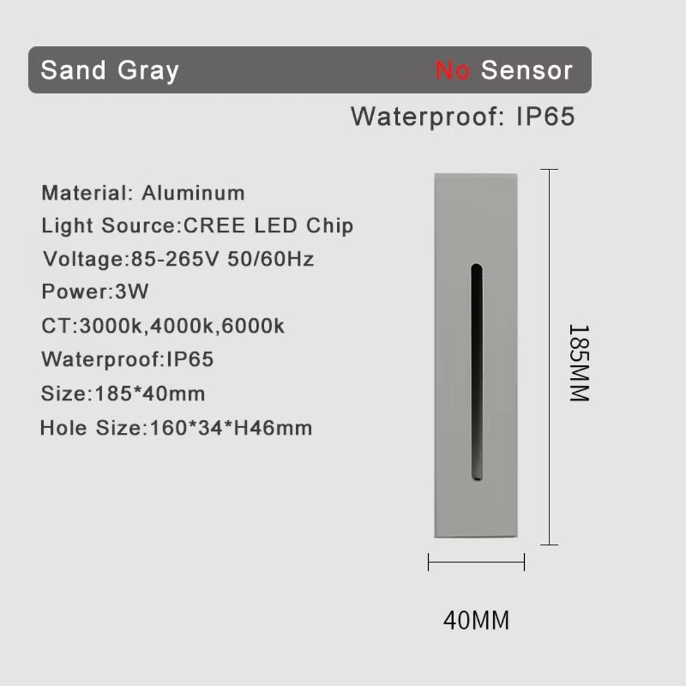 Smart Motion Sensor LED Stair Wall Light Recessed Step Lamp 3W 9