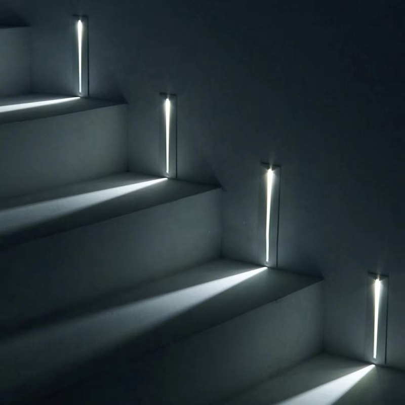 Smart Motion Sensor LED Stair Wall Light Recessed Step Lamp 3W 3