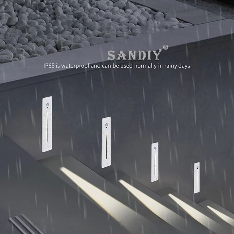 Smart Motion Sensor LED Stair Wall Light Recessed Step Lamp 3W 5