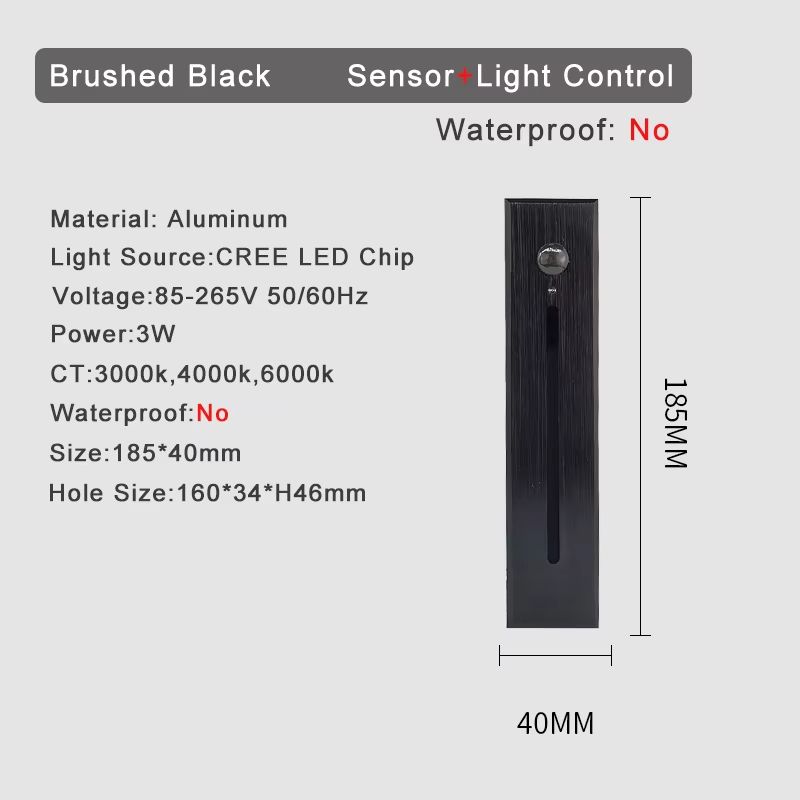 Smart Motion Sensor LED Stair Wall Light Recessed Step Lamp 3W 13