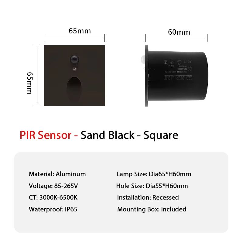 Smart Motion Sensor LED Step Light Recessed Wall Lamp 1W For Indoor Outdoor 11