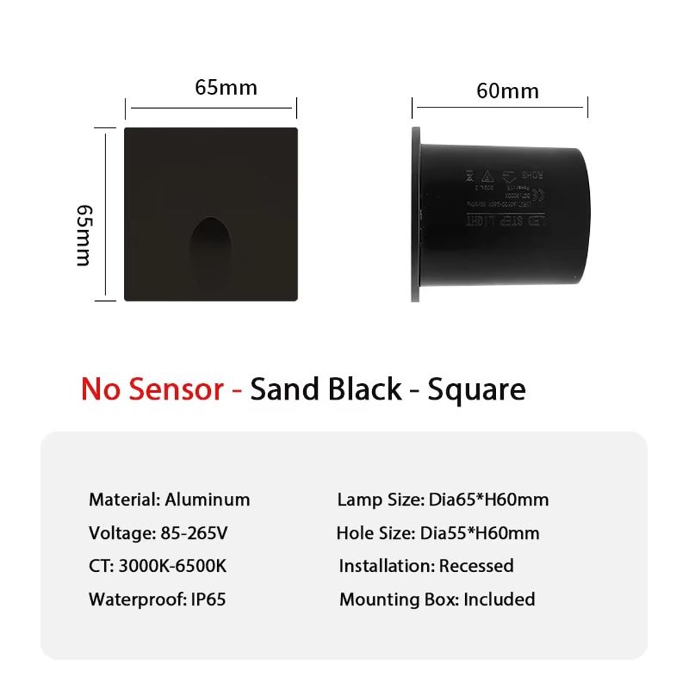 Smart Motion Sensor LED Step Light Recessed Wall Lamp 1W For Indoor Outdoor 16