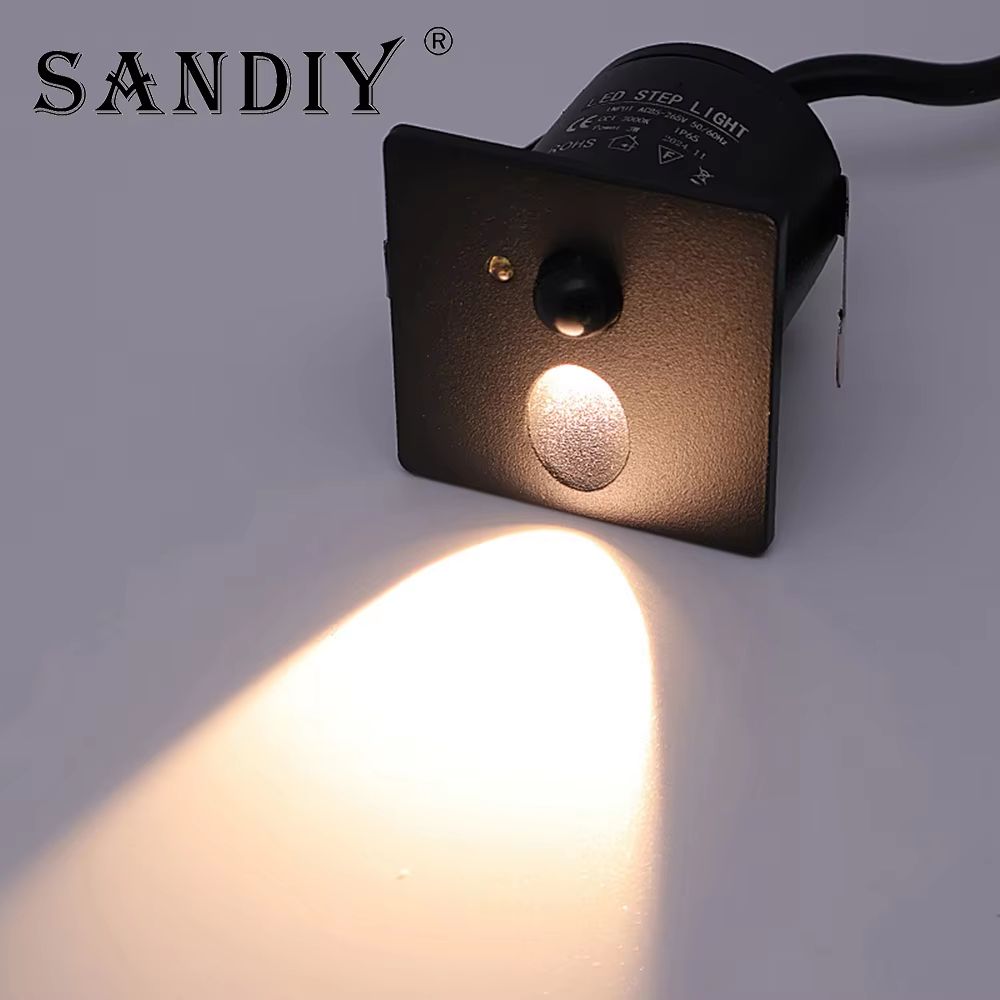 Smart Motion Sensor LED Step Light Recessed Wall Lamp 1W For Indoor Outdoor 0