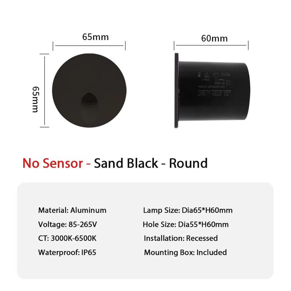 Smart Motion Sensor LED Step Light Recessed Wall Lamp 1W For Indoor Outdoor 6