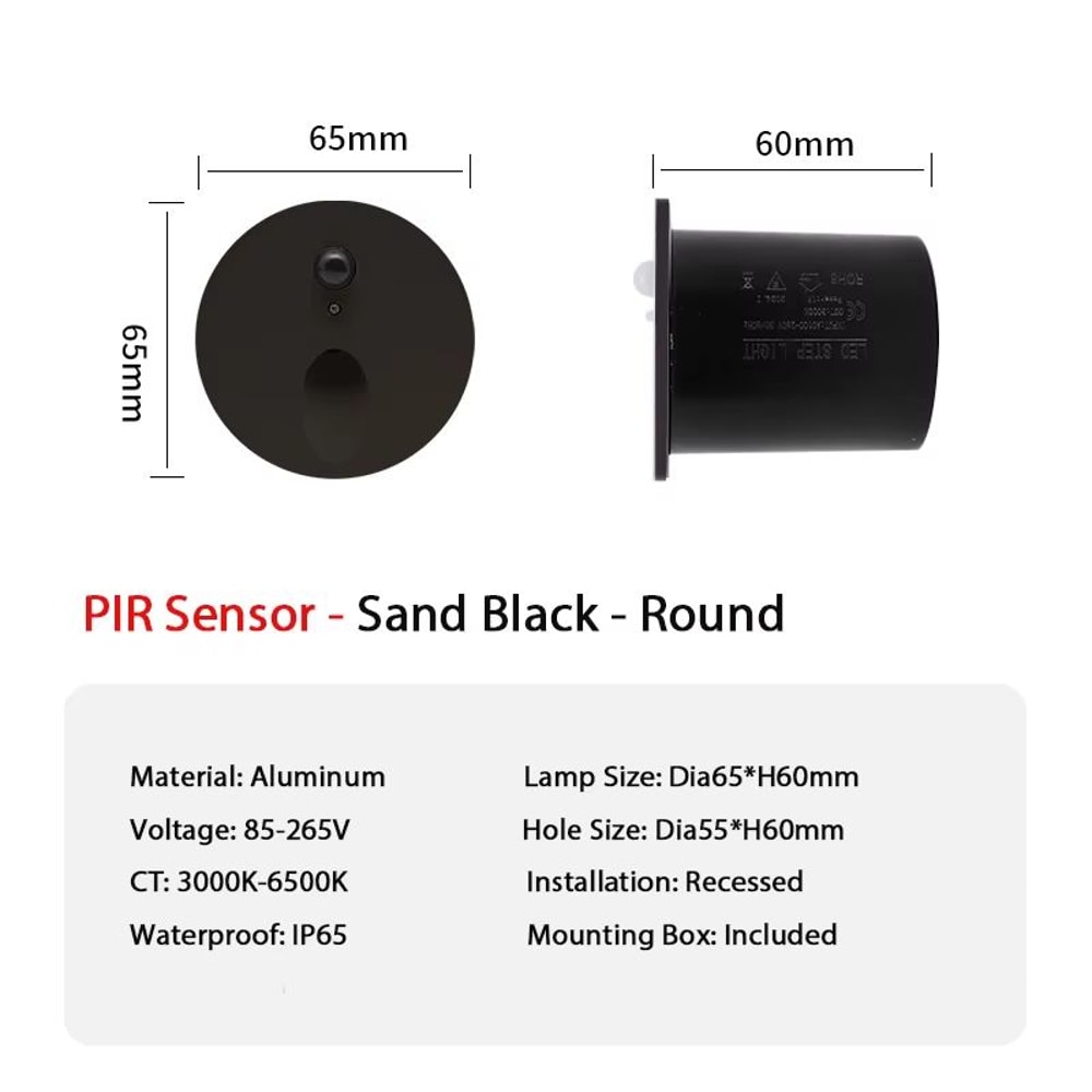 Smart Motion Sensor LED Step Light Recessed Wall Lamp 1W For Indoor Outdoor 8