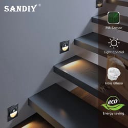 smart motion sensor led step & stair wall light recessed sconce