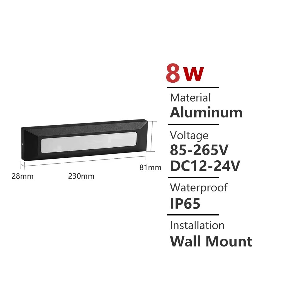 Waterproof Outdoor LED Stair Step Light 12V110V220V Wall Lamp For Garden Terrace 11