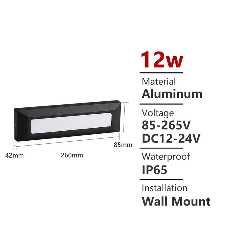 Waterproof Outdoor LED Stair Step Light 12V110V220V Wall Lamp For Garden Terrace 12