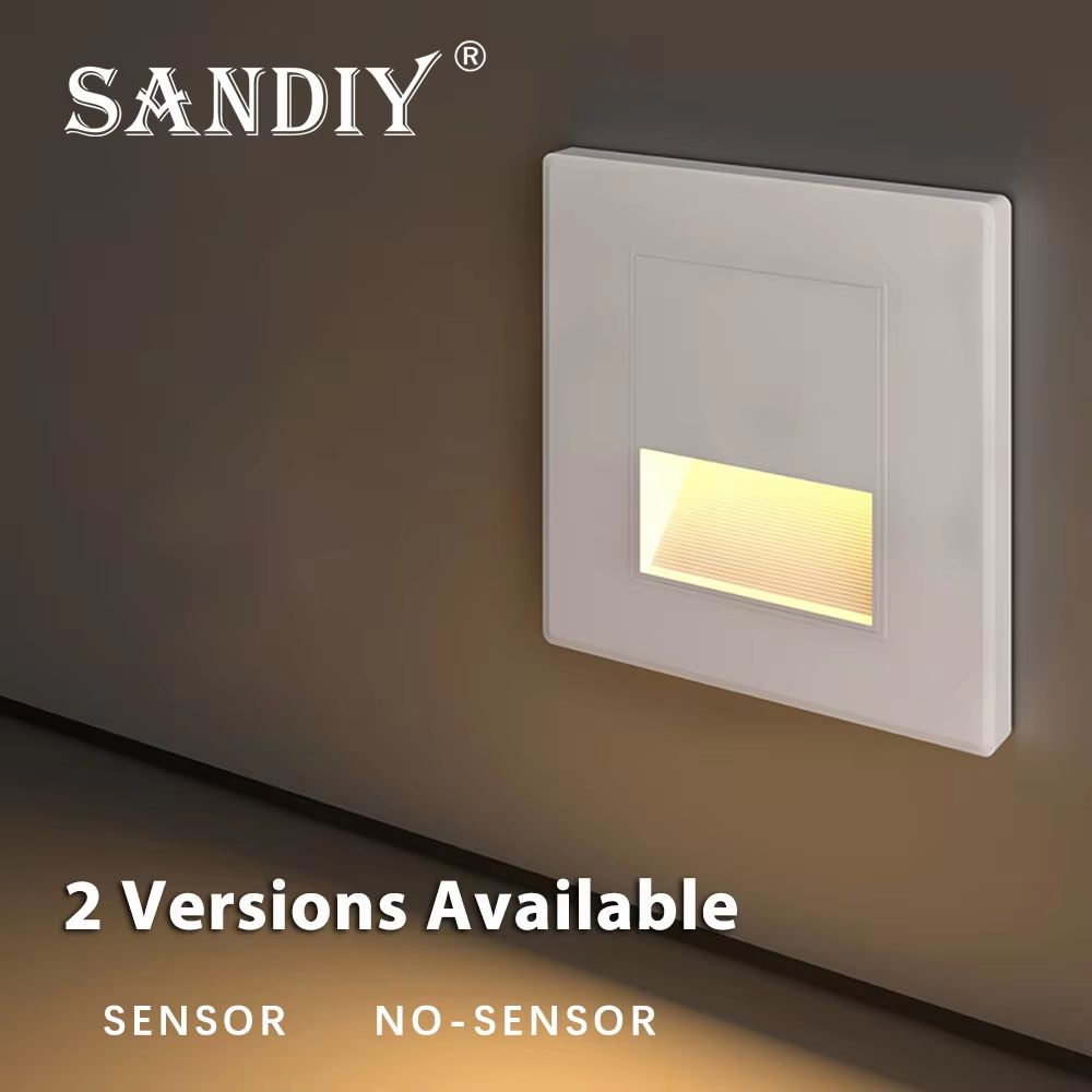 Smart Motion Sensor LED Recessed Stair Wall Night Light 110V220V 0