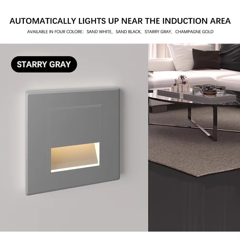 Smart Motion Sensor LED Recessed Stair Wall Night Light 110V220V 2