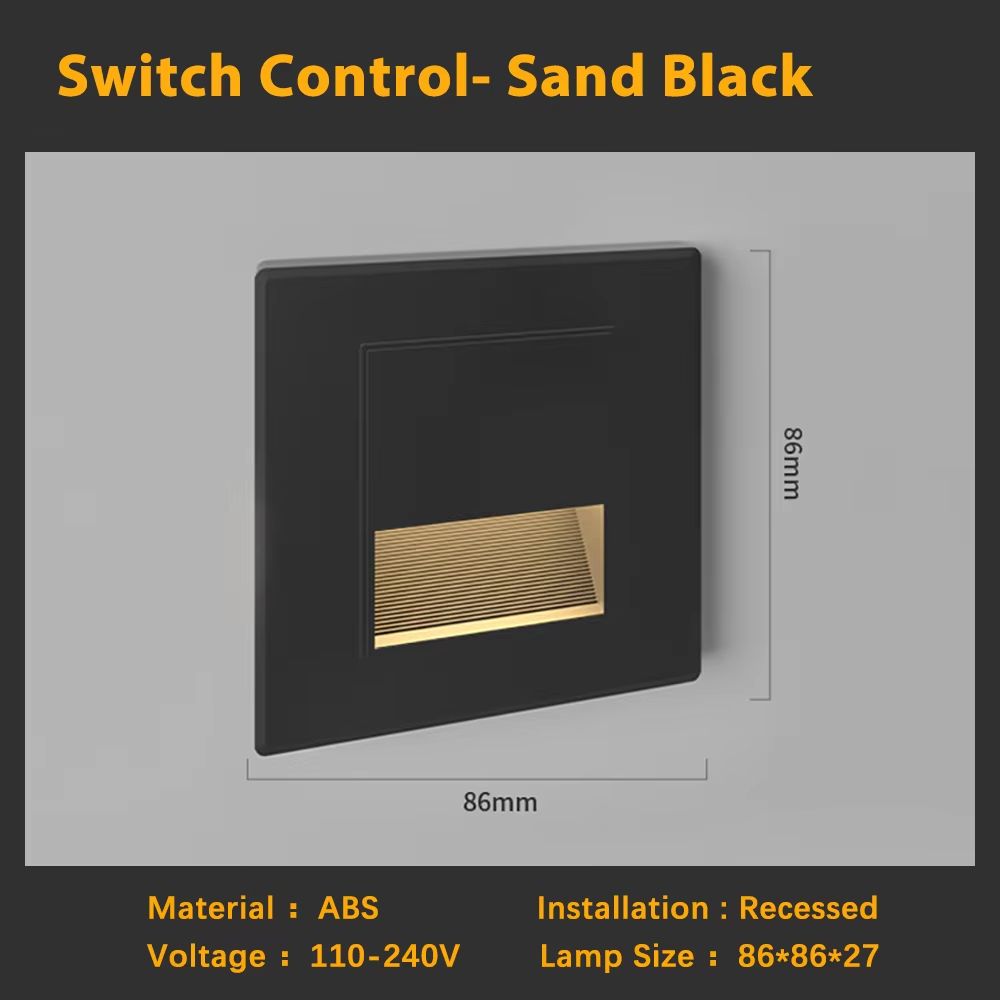 Smart Motion Sensor LED Recessed Stair Wall Night Light 110V220V 6