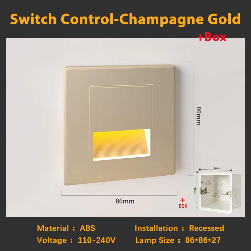 Smart Motion Sensor LED Recessed Stair Wall Night Light 110V220V 10