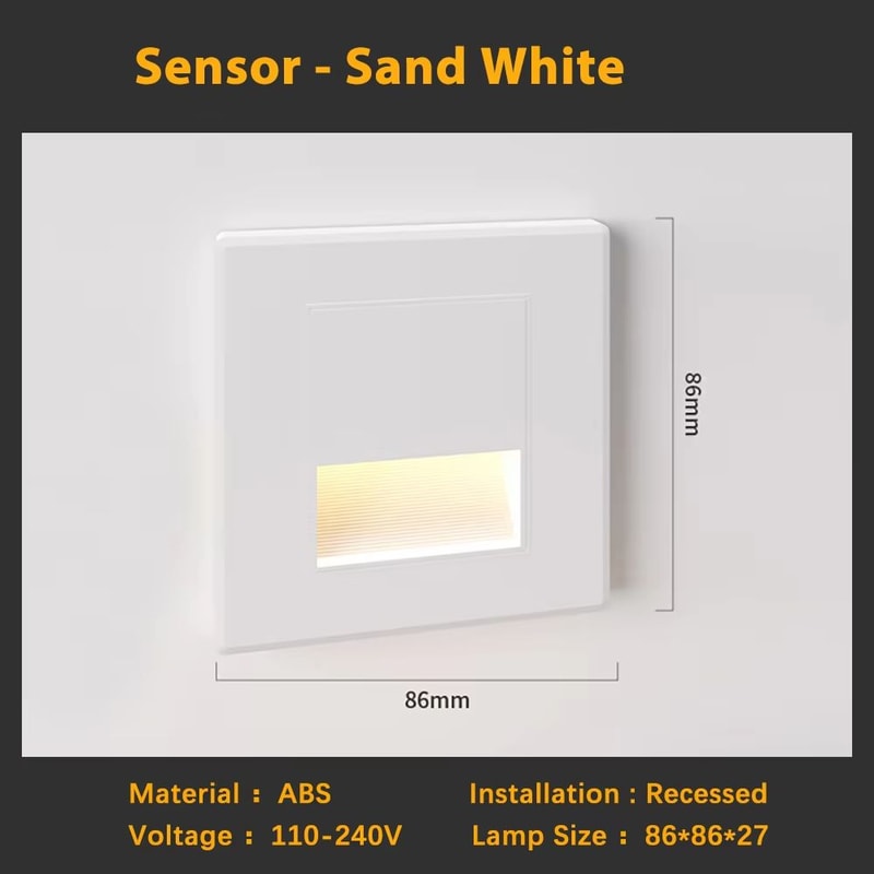 Smart Motion Sensor LED Recessed Stair Wall Night Light 110V220V 11
