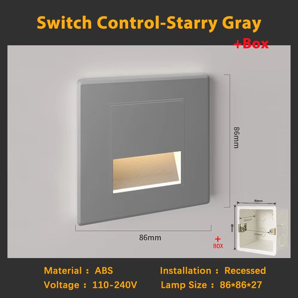 Smart Motion Sensor LED Recessed Stair Wall Night Light 110V220V 17