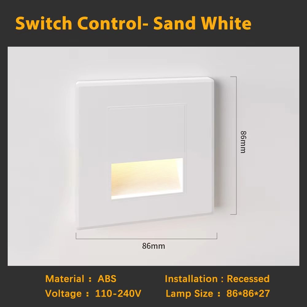 Smart Motion Sensor LED Recessed Stair Wall Night Light 110V220V 19