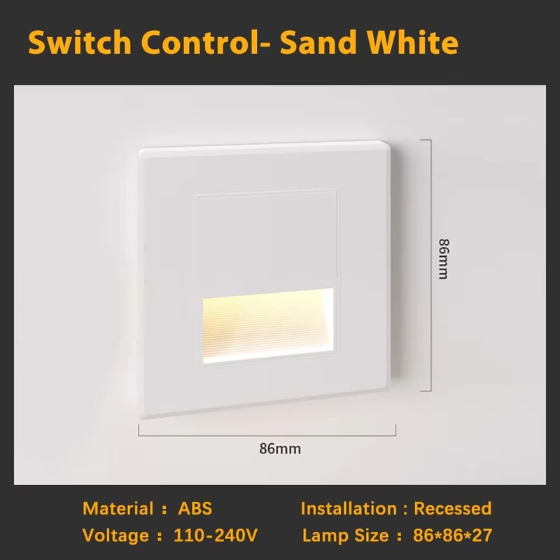 Smart Motion Sensor LED Recessed Stair Wall Night Light 110V220V 19