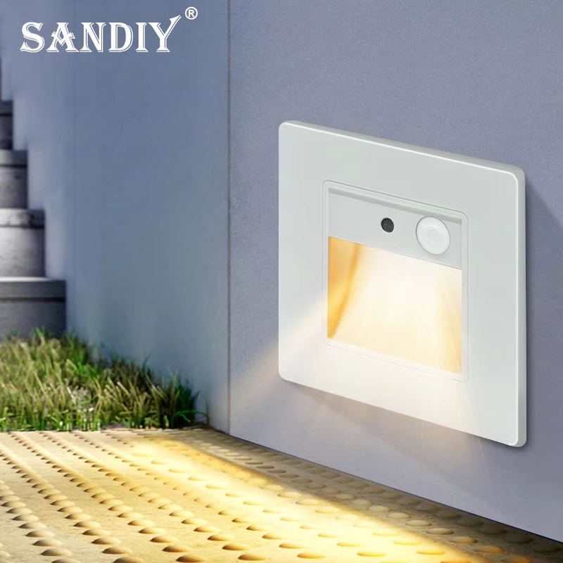Smart PIR Motion Sensor LED Recessed Night Light For Stairs Hallways 2