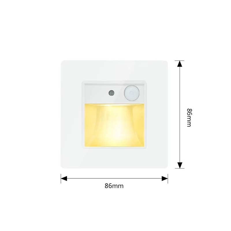 Smart PIR Motion Sensor LED Recessed Night Light For Stairs Hallways 7