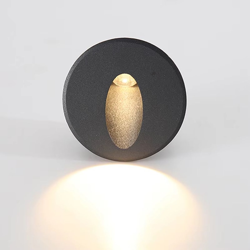 Outdoor Waterproof Recessed LED Stair Wall Light 12V110V220V Round Exterior Nightlight 1