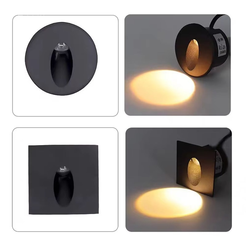 Outdoor Waterproof Recessed LED Stair Wall Light 12V110V220V Round Exterior Nightlight 2