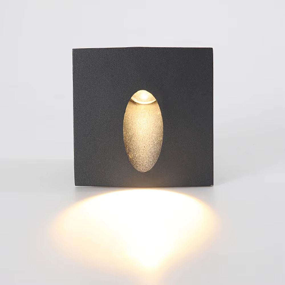 Outdoor Waterproof Recessed LED Stair Wall Light 12V110V220V Round Exterior Nightlight 3