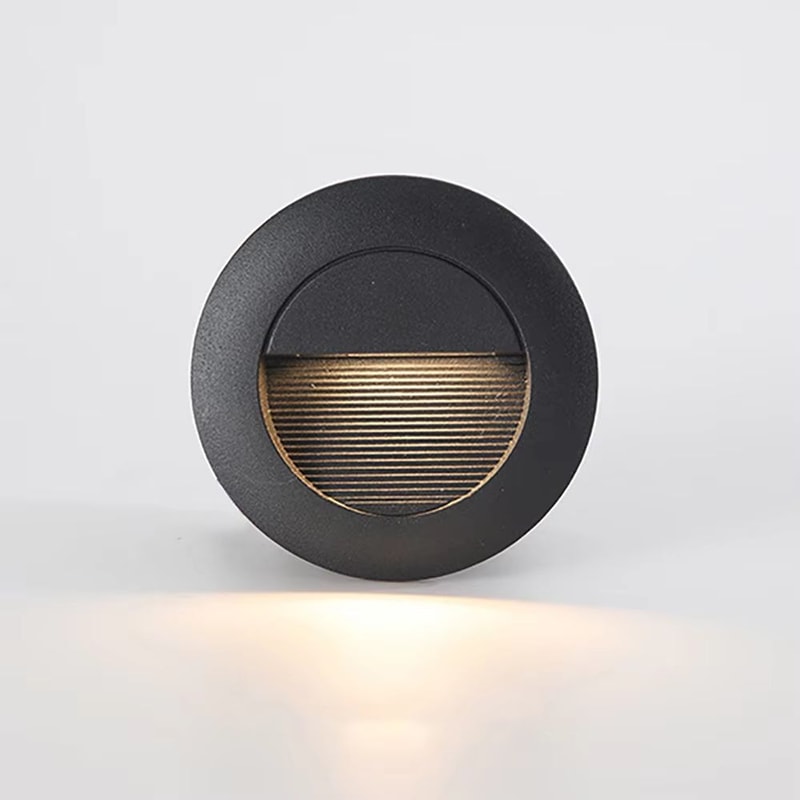 Outdoor Waterproof Recessed LED Stair Wall Light 12V110V220V Round Exterior Nightlight 4
