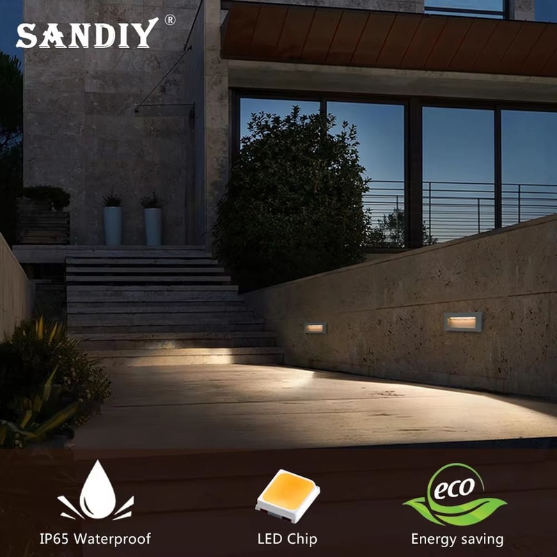 Waterproof Outdoor LED Wall Sconce Stair Light For Garden Balcony Gate IP65 4