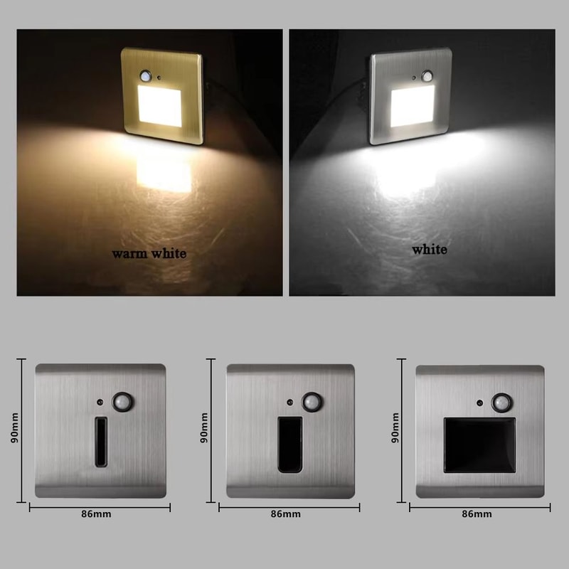 Smart Motion Sensor Recessed Wall Lamp For Indoor Step Stair Night Lighting 3