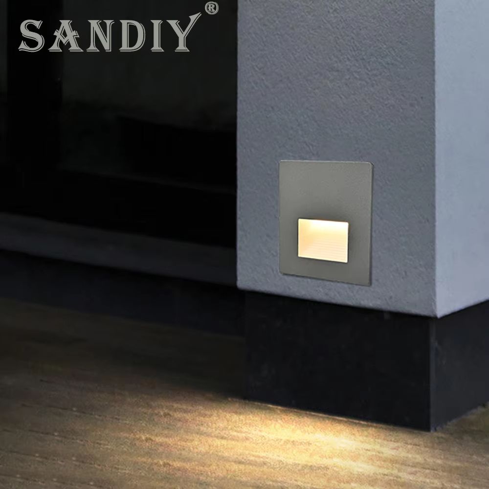 Recessed 3W LED Step Wall Light With Mounting Box For Indoor Outdoor Use 4