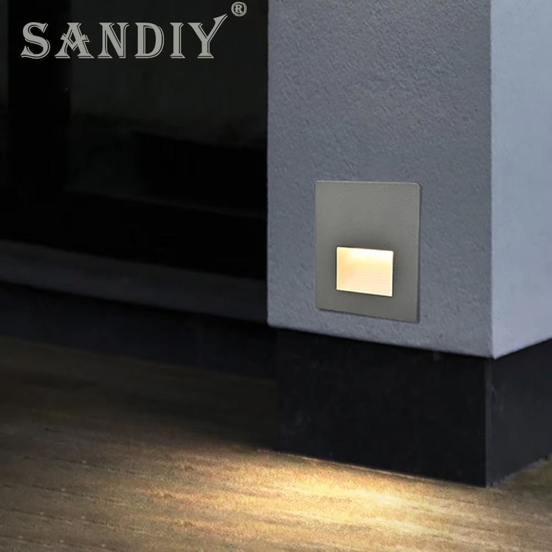 Recessed 3W LED Step Wall Light With Mounting Box For Indoor Outdoor Use 4