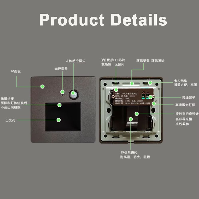 Smart Motion Sensor LED Stair Wall Light For Home Illumination 5