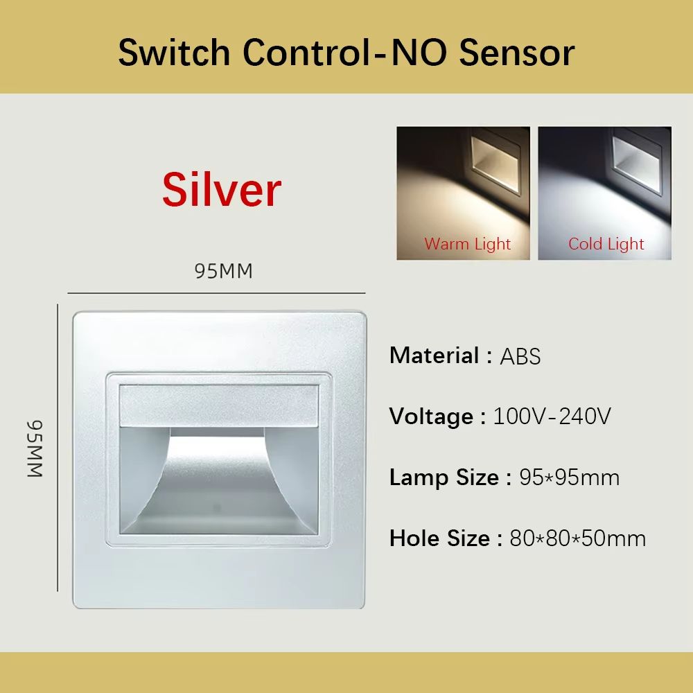 Smart Motion Sensor Recessed Stair Wall Light With Voice Activation 9