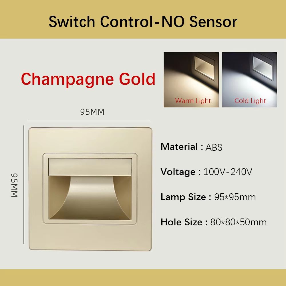 Smart Motion Sensor Recessed Stair Wall Light With Voice Activation 10