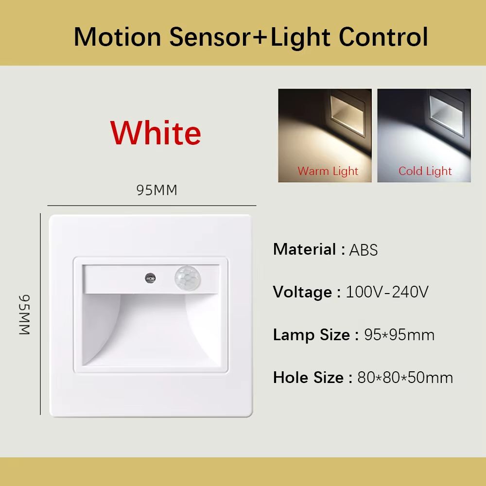 Smart Motion Sensor Recessed Stair Wall Light With Voice Activation 11